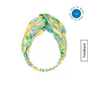 NWT: Lilly Pulitzer Twist Wrap Headband, Bluette Make Lemonade